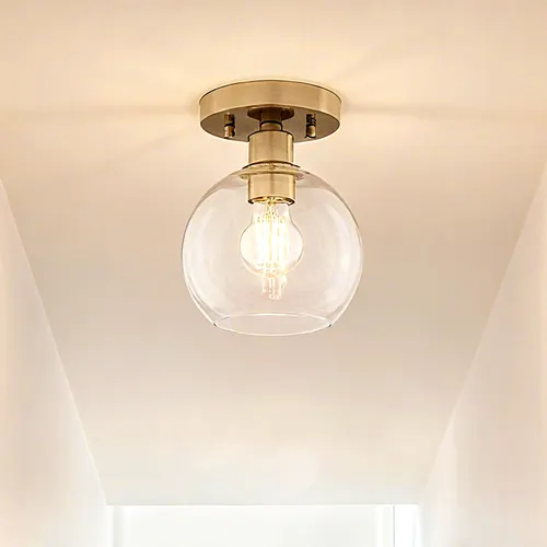 Patriot Lighting® Paili 7"W Champagne Gold 1-Light Semi-Flush Mount Ceiling Light