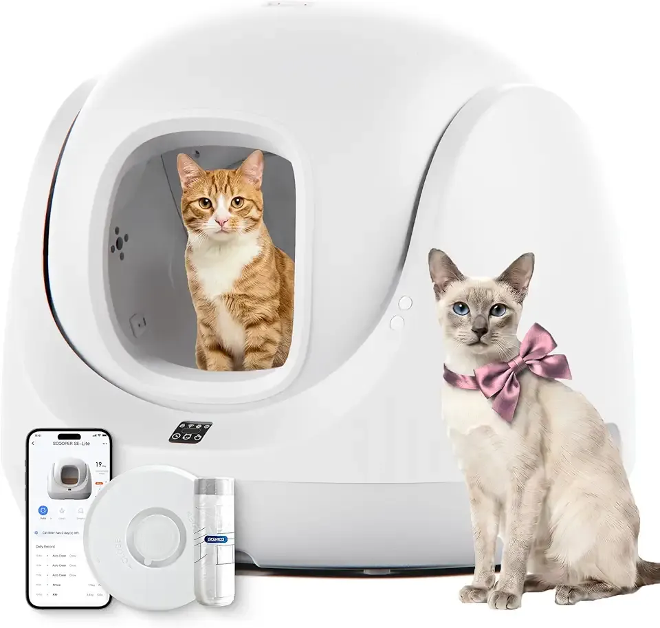 CATLINK Automatic Self-Cleaning Litter Box SE | 7.8" Ultra-Low Entry for Senior Cats | AI Health Monitoring, Multi-Cat ID, App Control | 70L Spacious Interior, Apartment-Friendly | Whisper-Quiet