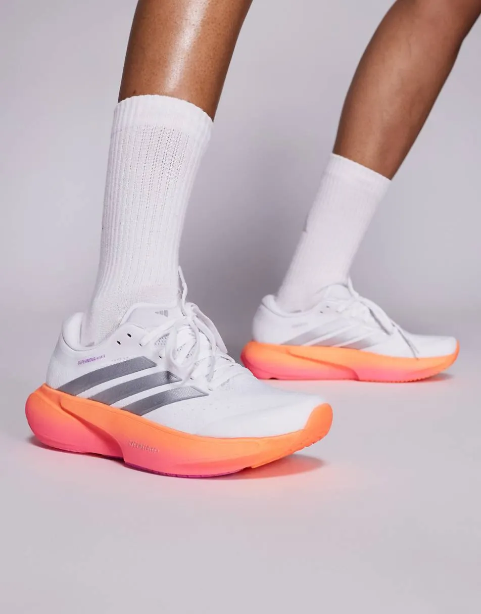 adidas Running Supernova Rise 3 trainers in silver and orange pink fade