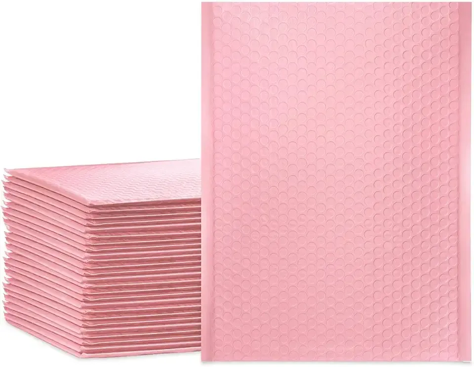 UCGOU Large Bubble Mailers 9.5x14.5 Inch Light Pink 25 Pack Poly Padded Envelopes Large #4 Mailing Packages Opaque Packaging Postal Self Seal Adhesive Waterproof Boutique Shipping Bags for Clothes