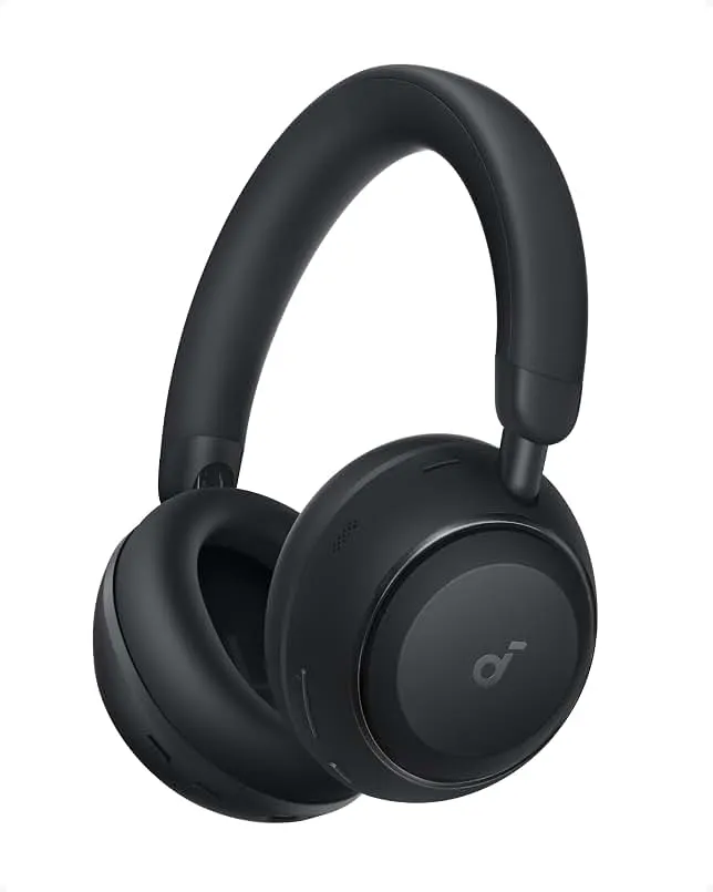 Soundcore Anker Space 2 Bluetooth 6.1 Over-Ear Headphones, Travel-Ready | Active Noise Cancelling, 50H Playtime, LDAC Hi-Res, Dual Connection, Clear Calls, Nap Mode, Wearing Detection, Fast Charging