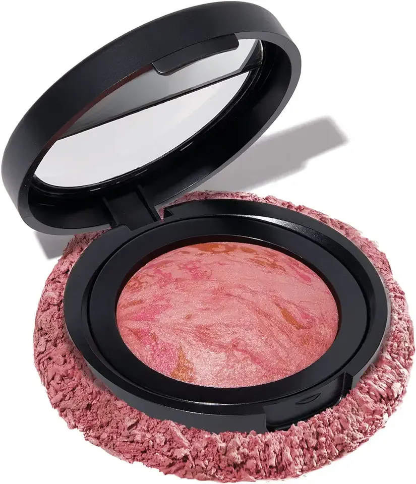 LAURA GELLER NEW YORK Baked Blush-n-Brighten Marbleized Blush for Cheeks - Pink Buttercream - Natural Finish - Buildable Color
