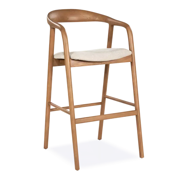 Barstoel Rayven - zithoogte 75 cm - Essenhout Lichtbruin