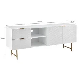 Shangri-La Honeycomb Entertainment Unit (White)