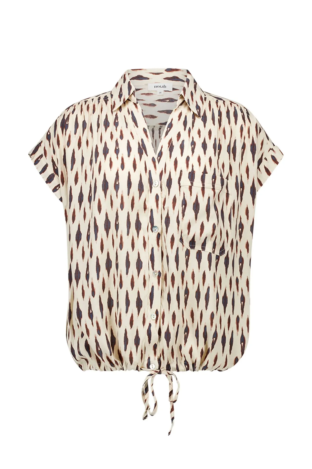Mouwloze blouse met grafische print