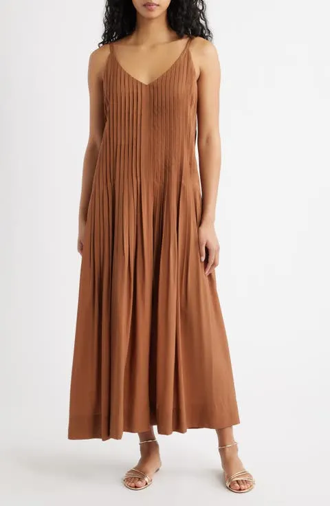 Pleated Maxi Sundress