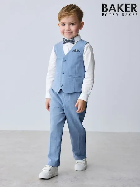 Baker by Ted Baker Green Waistcoat Shirt And Trousers Set