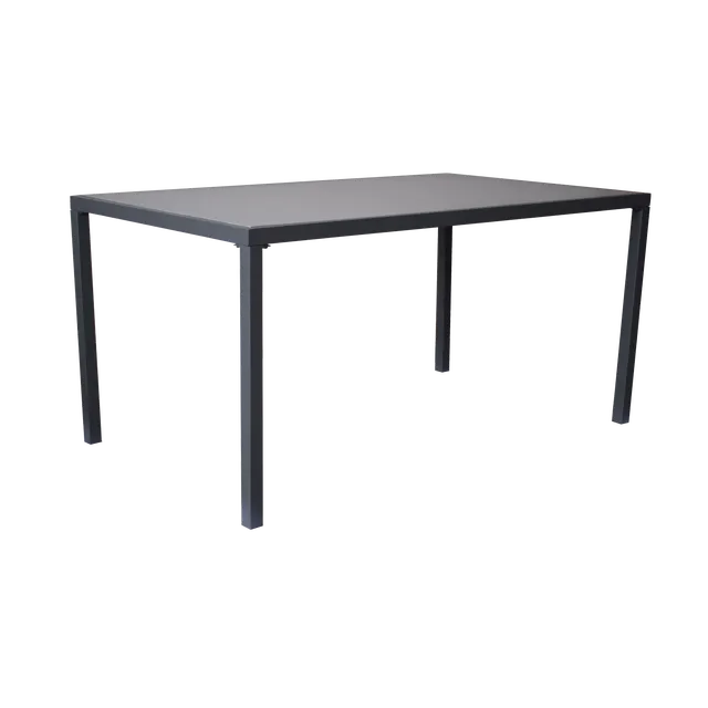 Tavolo da pranzo per giardino in acciaio con piano in vetro antracite per 6 persone 90x150cm