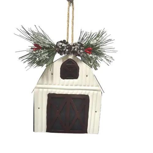 Enchanted Forest® Rustic White Iron Barn Ornament