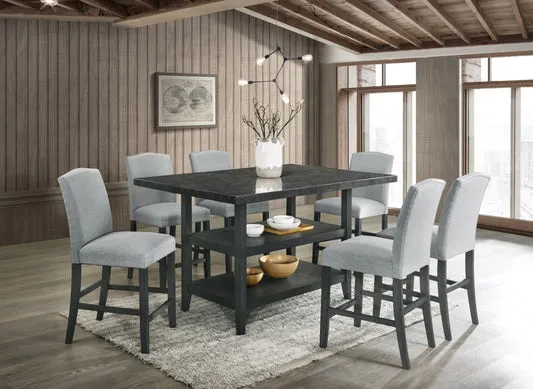 Lola Blue Marble 7 Pcs Counter Set