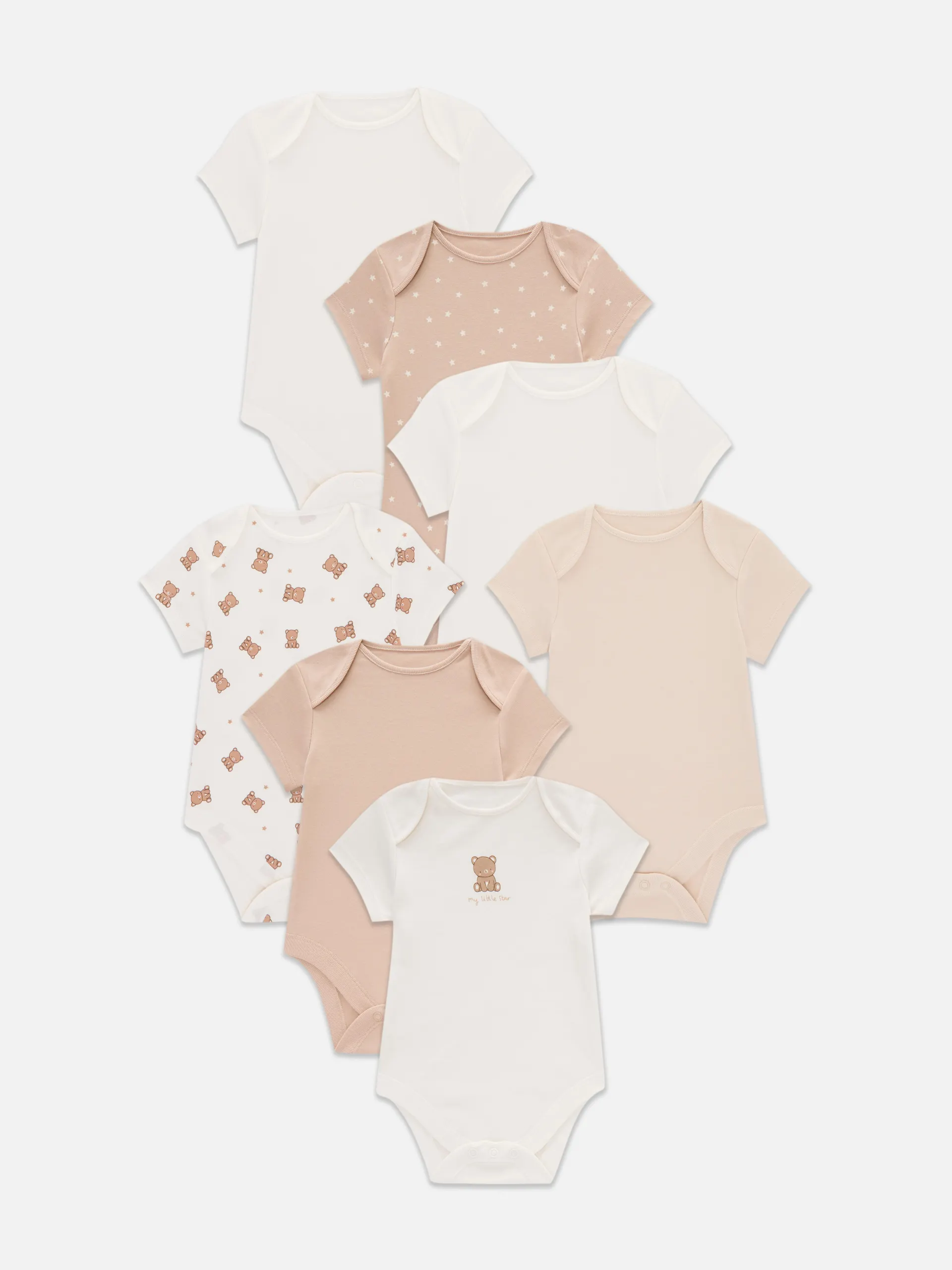 0–36 mois | Lot de 7 bodys à manches courtes