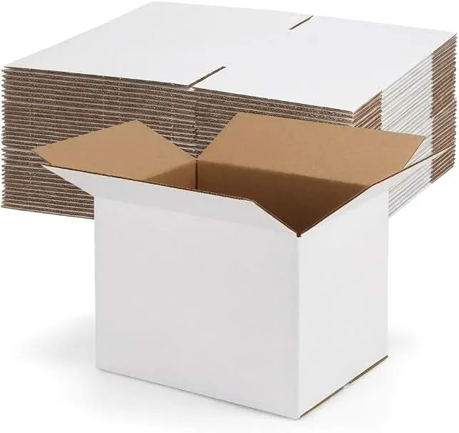 Rempry 30 Pack 8x6x6 Shipping Boxes White, Small Corrugated Cardboard Box for Mailing, Packaging Small Business, Kraft Mailer Gift Boxes