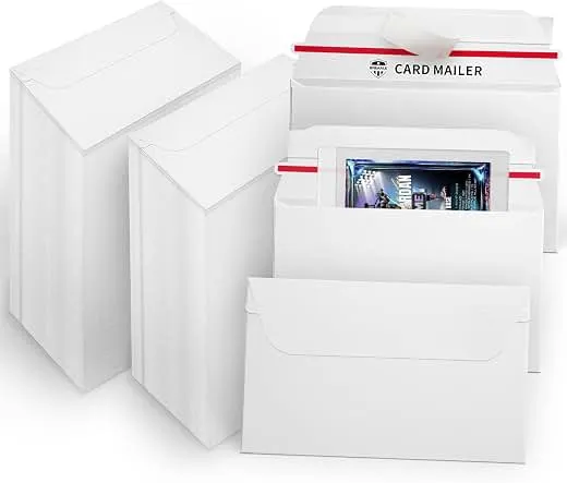 BREAALE 500 Pack Trading Card Mailer Envelopes, 7" x 4.35" White Card Shipping Envelopes, Self-Seal Shell Mailers with Easy-Open Tear Strip for Toploaders, Semi-Rigid Holders, Sports Cards & TCG BREAALE 500 Pack Trading Card Mailer…