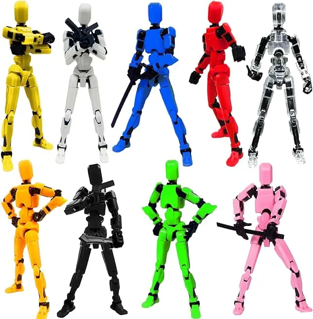 DANONI Titan 13 Action Figure, Lucky Robot Action Figures,Creative 3D Printed Action Figure,Multi Jointed Action Figures Desktop Decorations for Kids Adult (9PCS-Assembly Required)