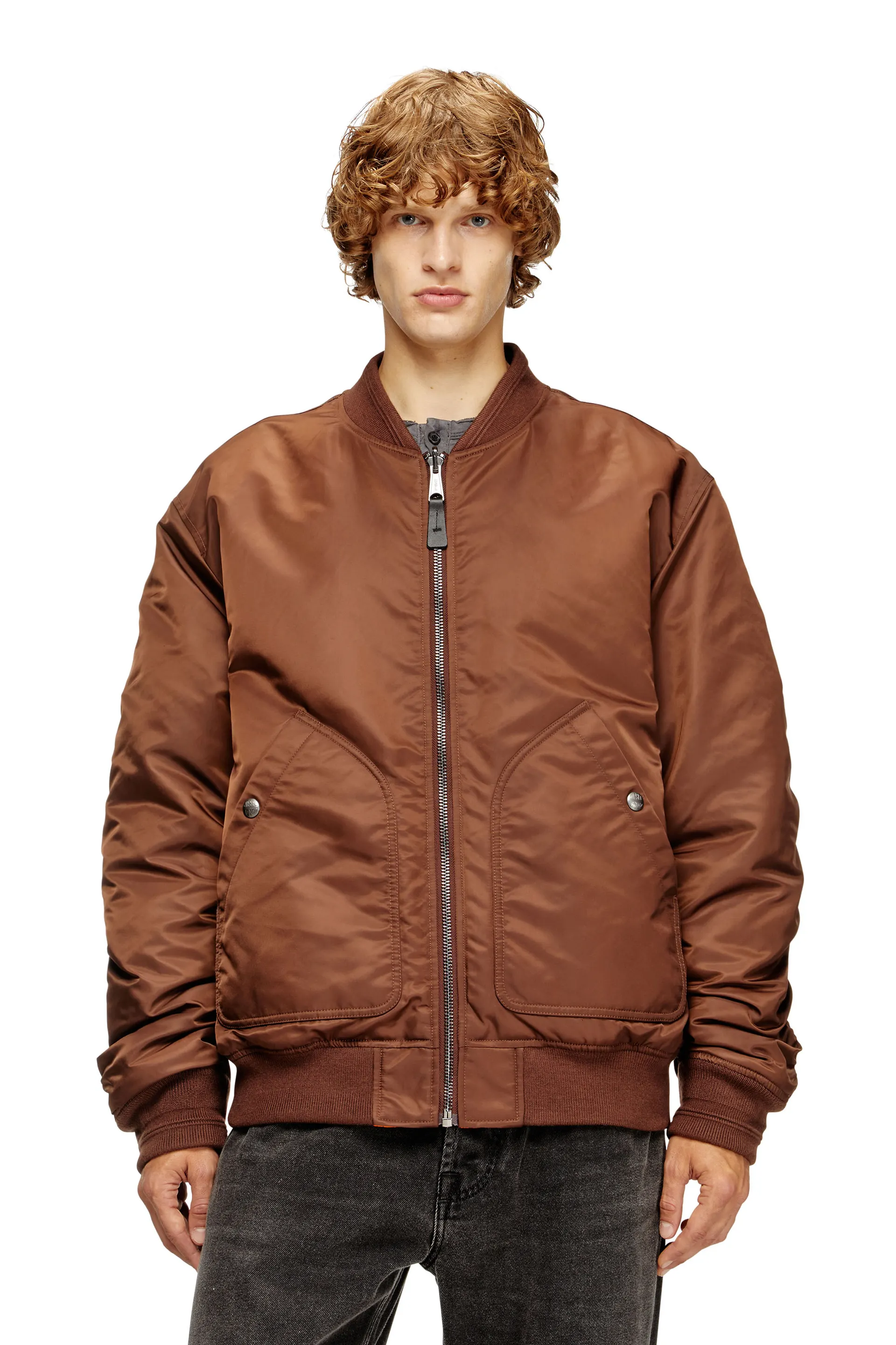 Bomber in padded nylon with Oval D