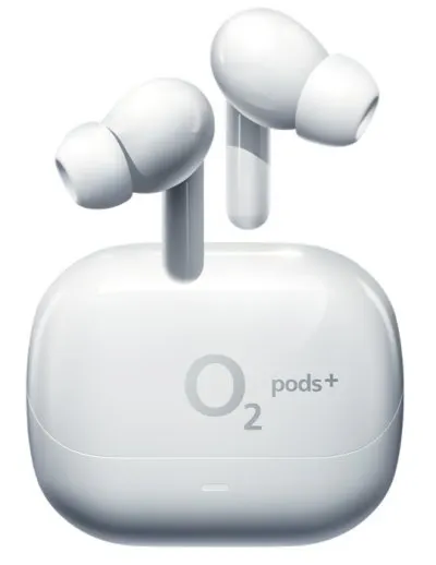 Bezdrátová sluchátka O2 pods+ ANC 2025, bílá