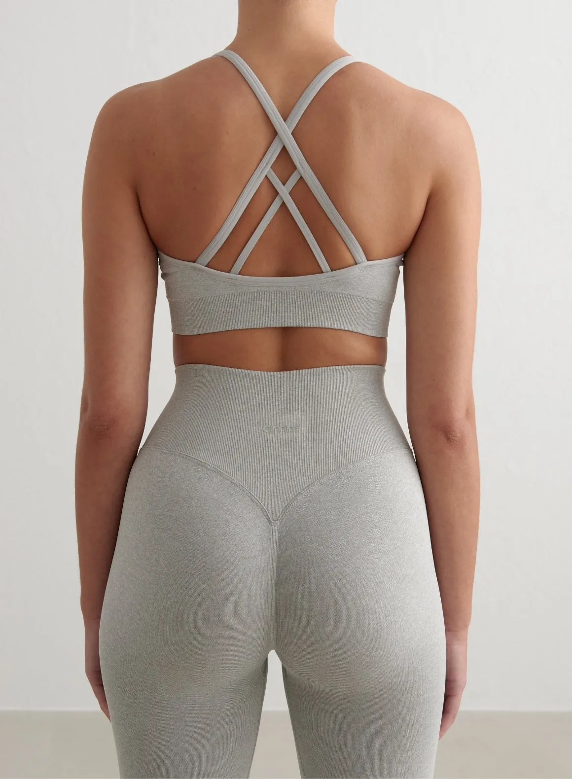Grey Melange Shape Seamless Cross Back Bra
