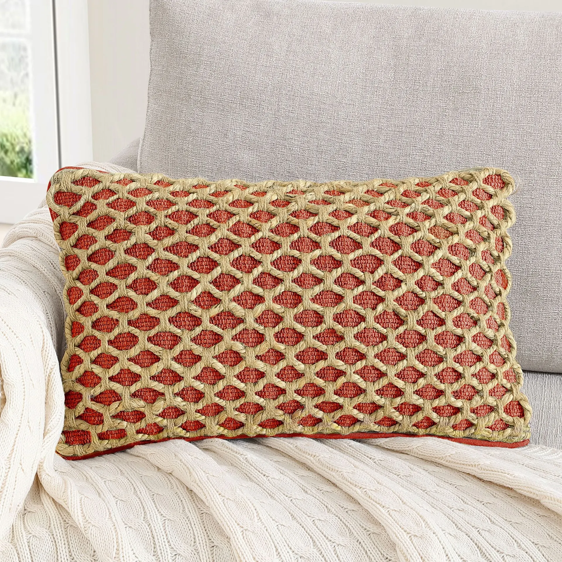 Jada Rust 12-in x 20-in Decorative Pillow Cover