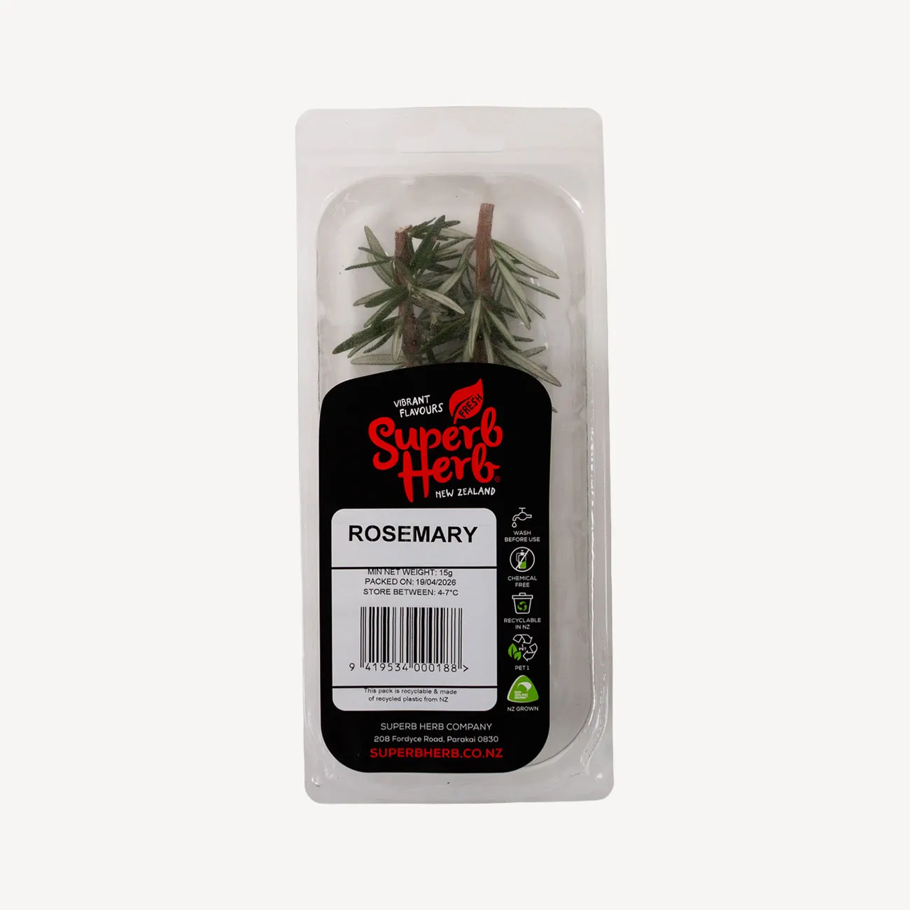 superb herb rosemary prepack 15g