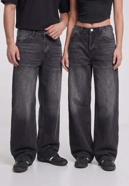 UNISEX - Baggy jeans - black denim