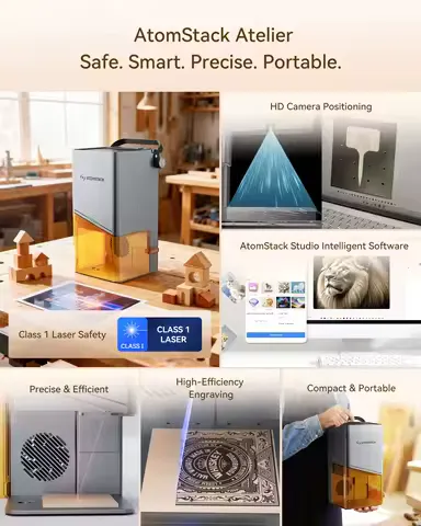 Atomstack Atelier L1 10W Portable Laser Engraver DIY Laser Cutting Machine 120*120mm Working For Metal Wood Plastic Carving