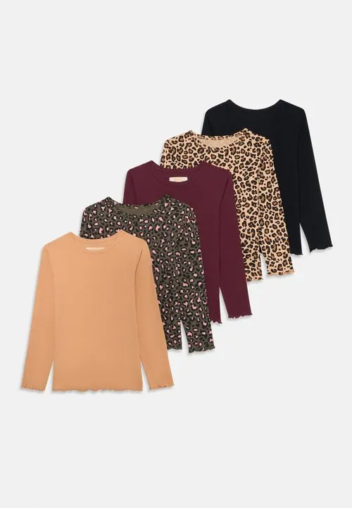 5 PACK - Topper langermet - tan/black/brown