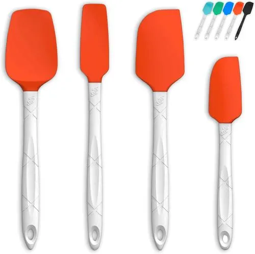 Mistralli® 4-Piece Silicone Spatula Set - Orange