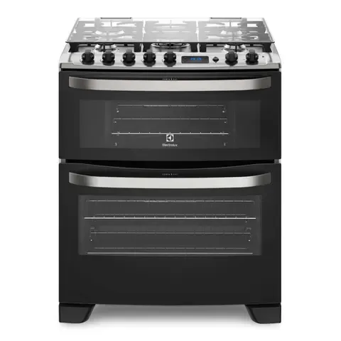 Cocina a Gas 5 Platos Experience Doble Horno y Timer Digital 76DBA Negra