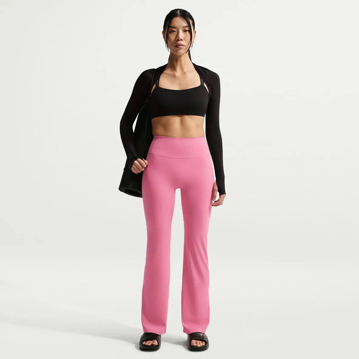 Leggings med høy midje og sleng uten søm foran til dame