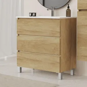 Mueble de baño con lavabo Espacio olmo 80x46 cm