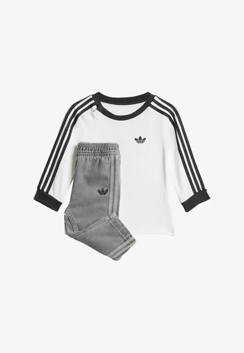 SET - Topper langermet - white black