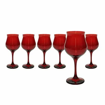 Calici in vetro Rosso Wavy 37 cl