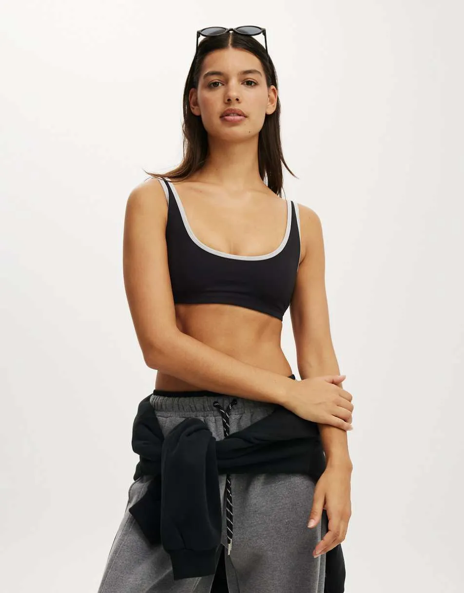 Cotton On Ultra soft low back crop in black