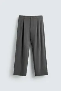 WIDE-LEG PLEATED TROUSERS