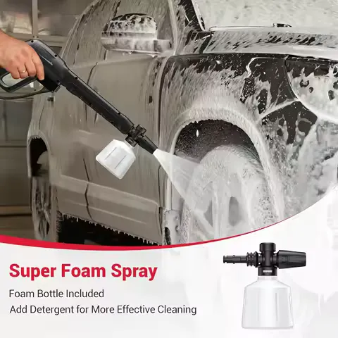 Deli 3800 PSI Electric Pressure Washer, 2.5GPM High Power Washer w/ Foam Cannon & 4 Nozzles, Portable for Cars, Driveways