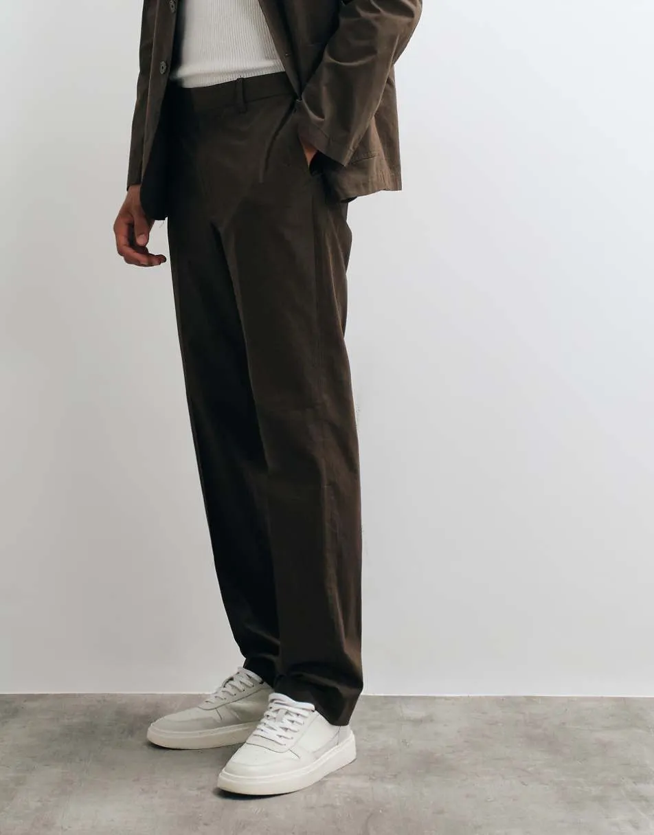 Mango Roma straight trouser co-ord in brown