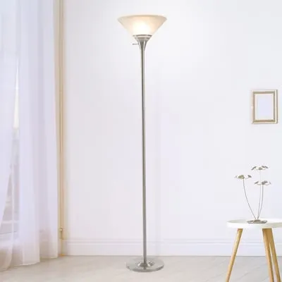 60.5-in Gold Standard Floor Lamp with Fabric Shade
