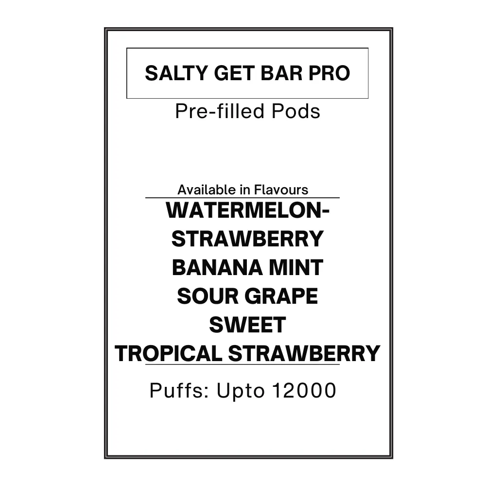 Salty GET Bar PRO Pre-filled Pods 28.5mg/mL