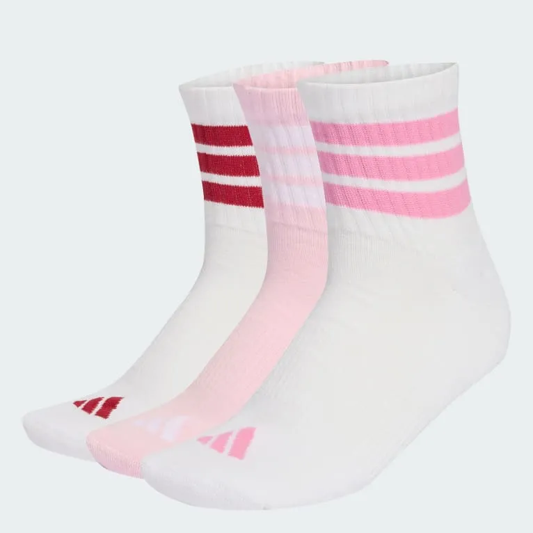 3 STRIPES CUSHIONED SPORTSWEAR MID CUT SOKKER, 3 par