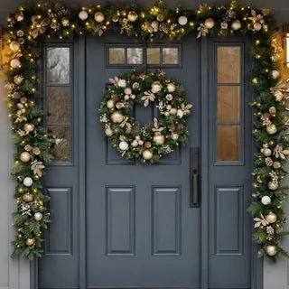 9' Pre-lit LED with Twinkle Decorated Artificial Garland