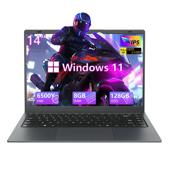 Clearance RNRUO 14" Laptop with Windows 11, 8GB RAM 128GB SSD, FHD Screen USB-C PD Fast Charging, Office 2024 Included, Portable Laptop for Students and Home Use, Gray $209.99 Was $409.00
