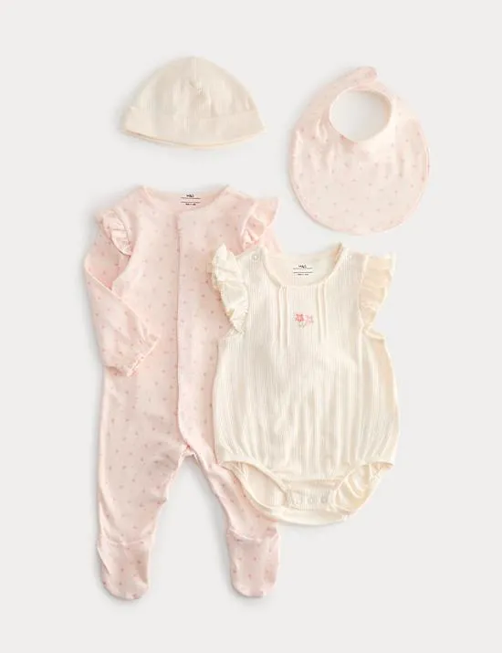 4-tlg. Starterset aus reiner Baumwolle (3,2 kg – 18 M.)
