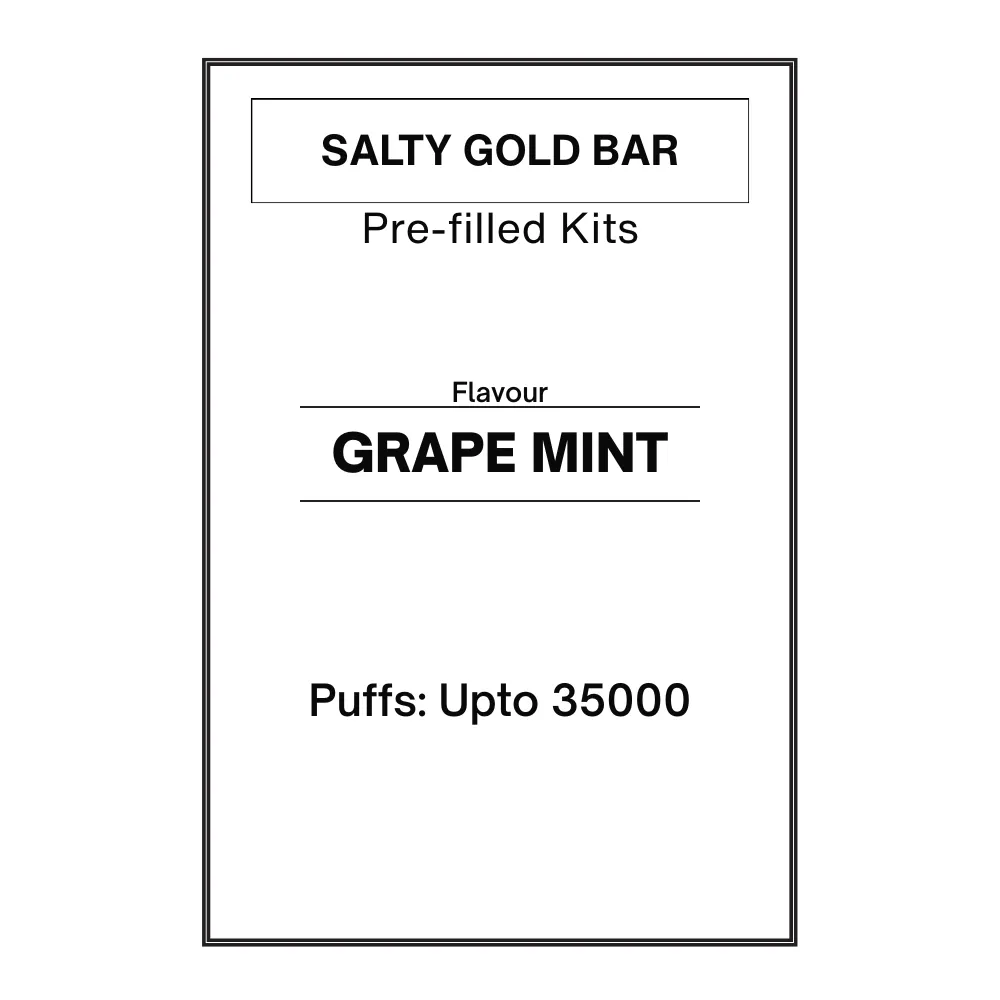 Grape Mint -Salty GOLD Bar Pre-filled Kit 15mg/mL