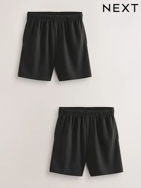 Black/Navy 2 Pack Sports Shorts (3-16yrs)