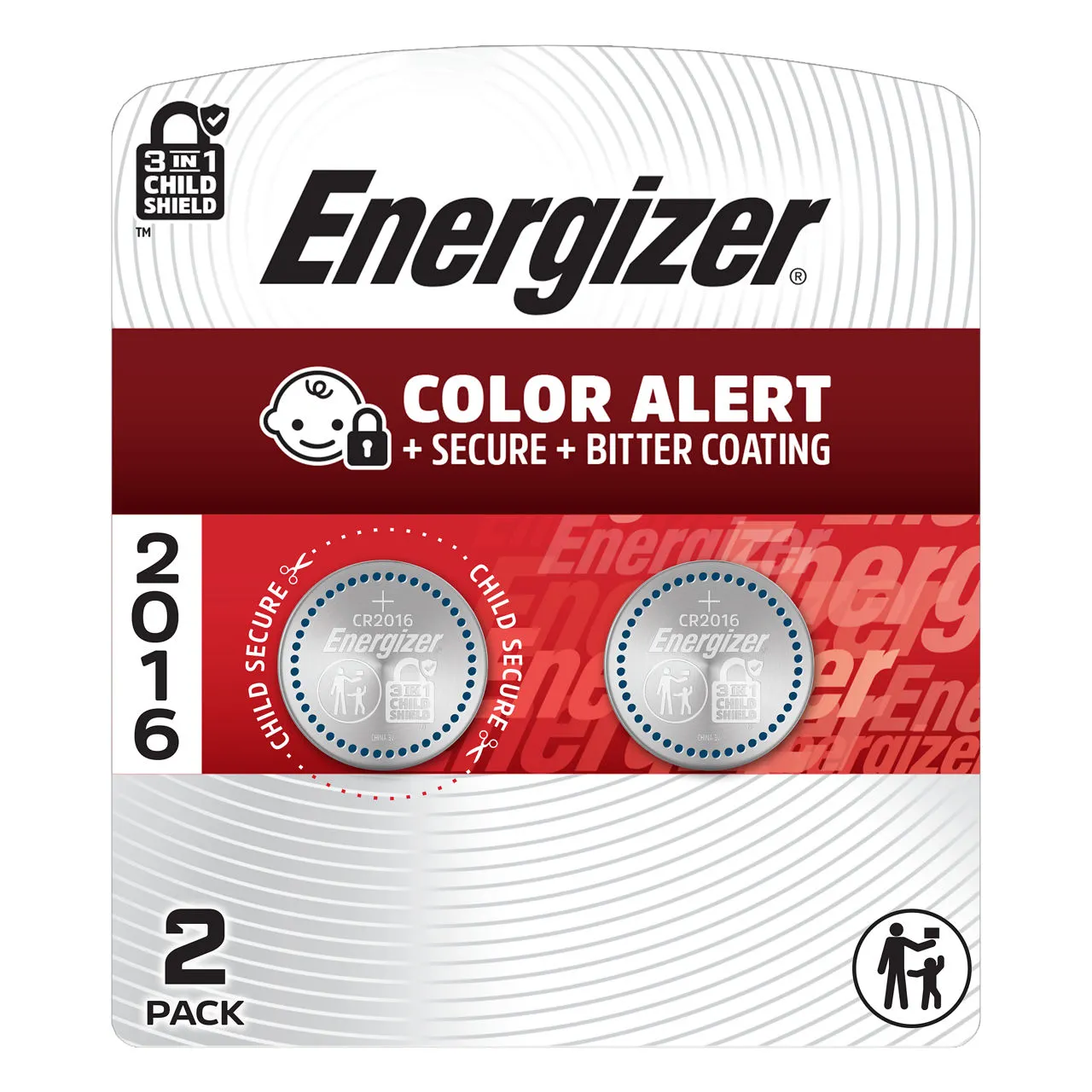 Energizer 2016 Batteries (2 Pack), 3V Lithium Coin Batteries