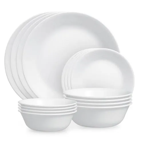 Corelle 16 Piece Winter Frost White Dinnerware Set