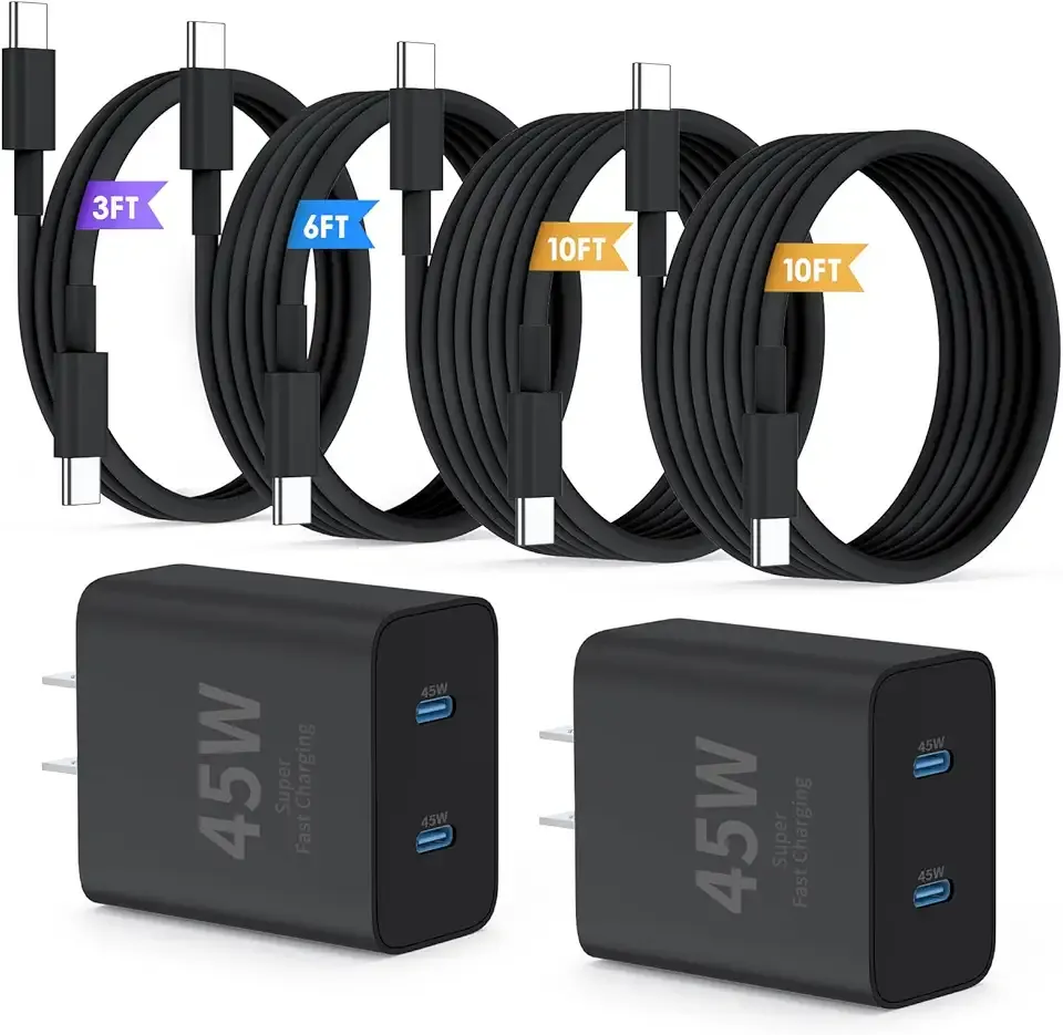 QZIIW Super Fast Samsung Charger Type C,45W Dual Port USB C Fast Charger