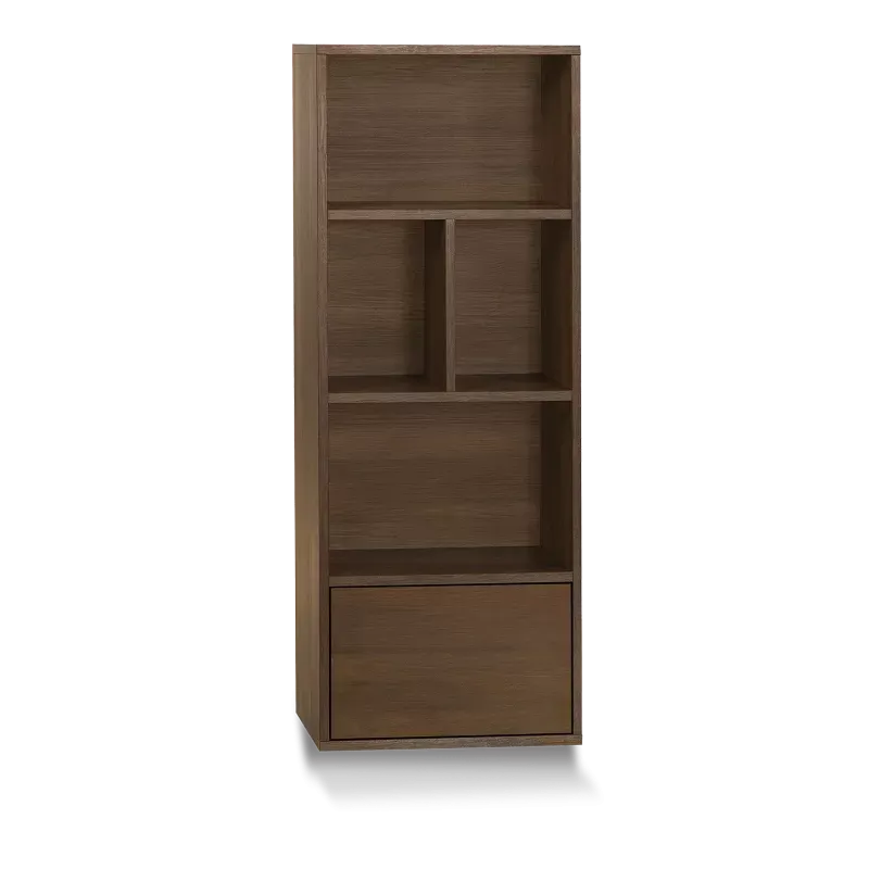 Wandmeubel (hangend - 1 klep/ 4 open vak) Blackburn - Dark Almond