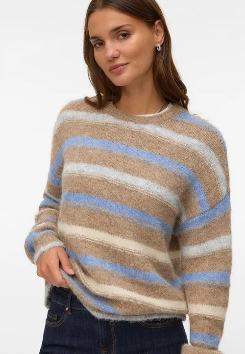 VMKIRA - Strikkegenser - silver-colored mink melange/brunnera blue/birch