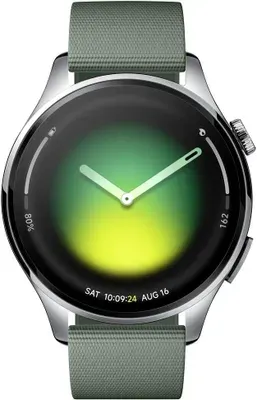 XIAOMI Watch 5 Silberne Smartwatch mit grünem Armband